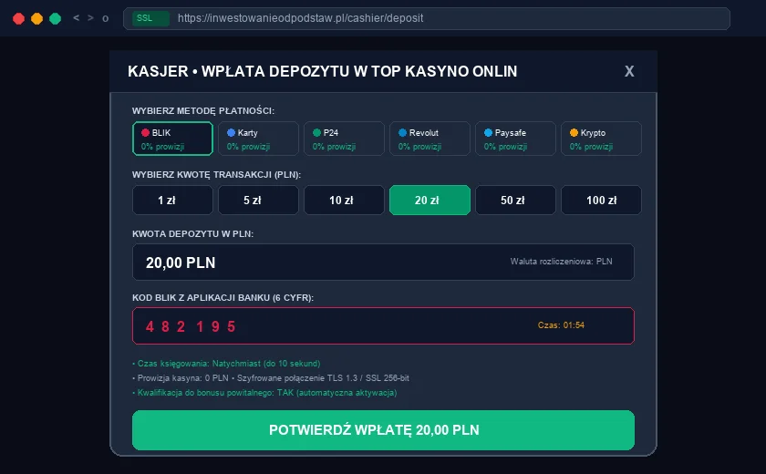 wypłacalne kasyna internetowe :  kasjer i bezpieczne wypłaty w złotych
