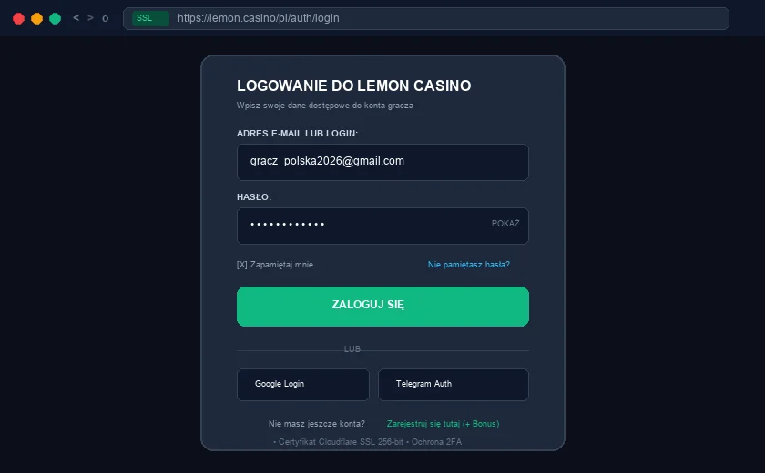 Lemon Casino Login :  mobilna autoryzacja i logowanie biometryczne