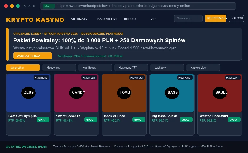 Bitcoin :  adres depozytowy portfela krypto