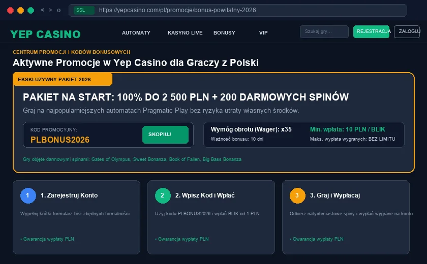 Yep Casino :  strefa bonusów i darmowe spiny